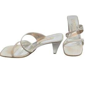 Nina Silver Rhinestone Dress Shoes High Heels Christmas Holiday NYE Party Size 9